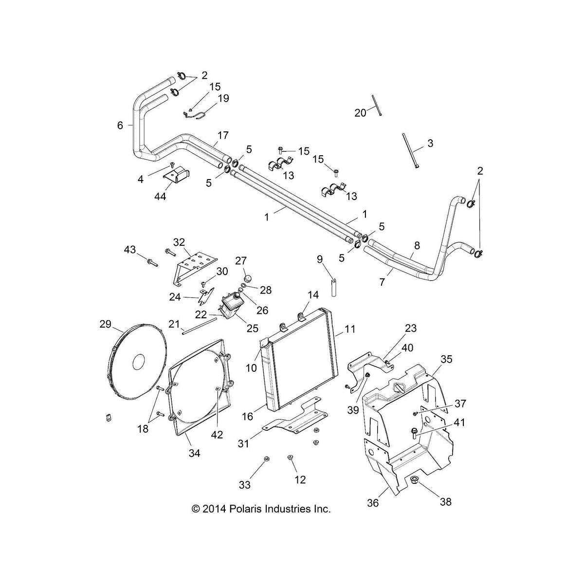Polaris Ranger Engine Inlet Hose, 1.00 in, Genuine OEM Part 5414276, Qty 1