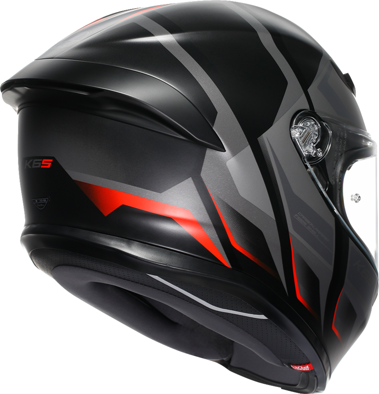 AGV K6 S Helmet - Karve - Matte Black/Gray/Red - 2XL 2118395002-024-XXL