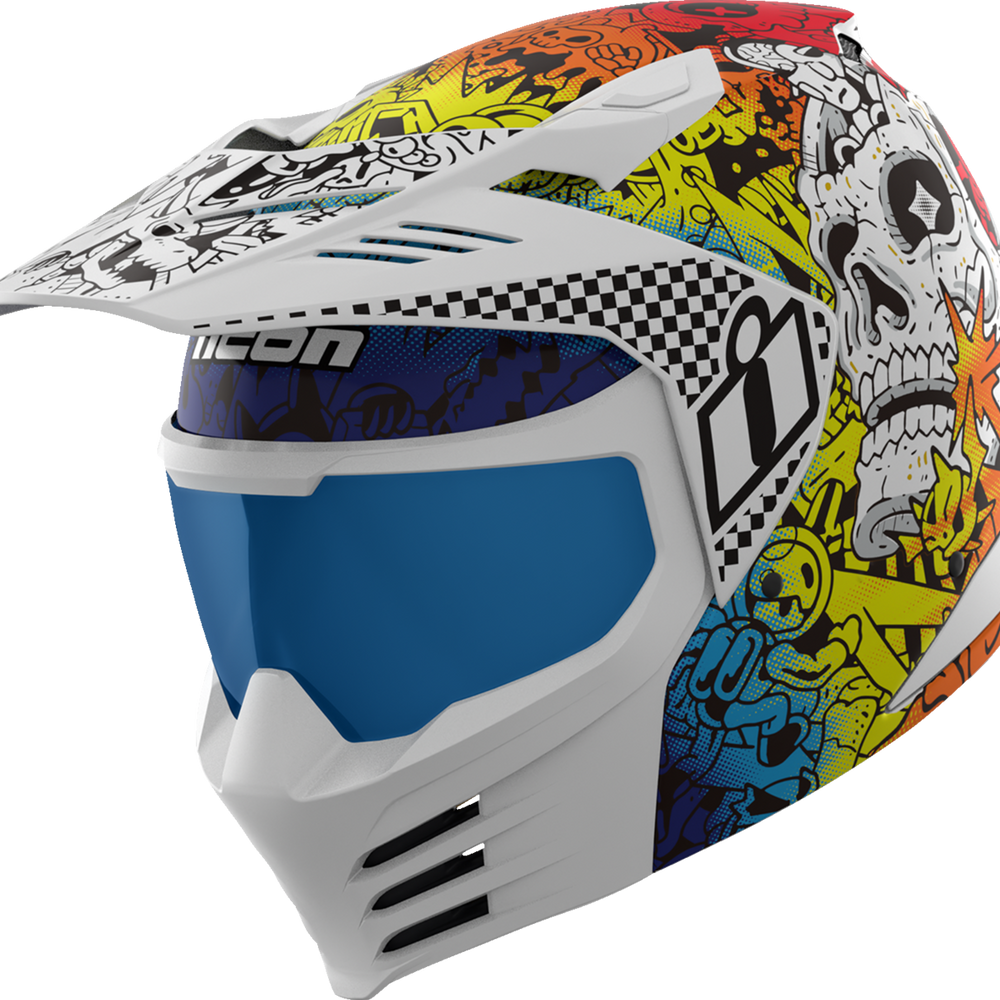 ICON Elsinore* Helmet - Doodle 3 - White - Large 0104-3440