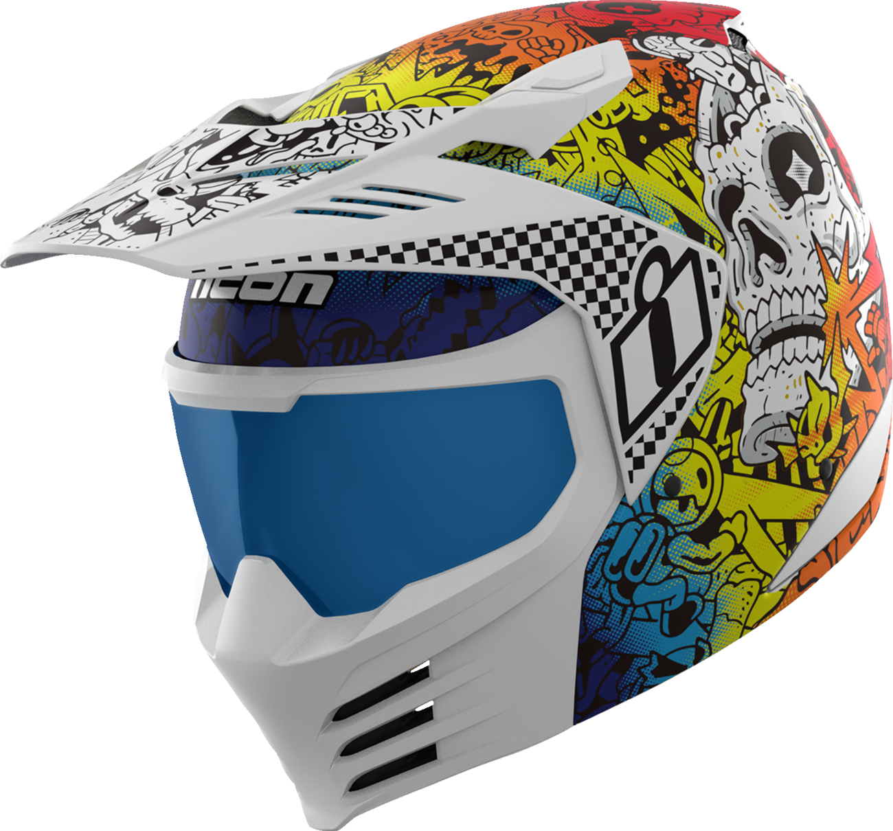ICON Elsinore* Helmet - Doodle 3 - White - Large 0104-3440