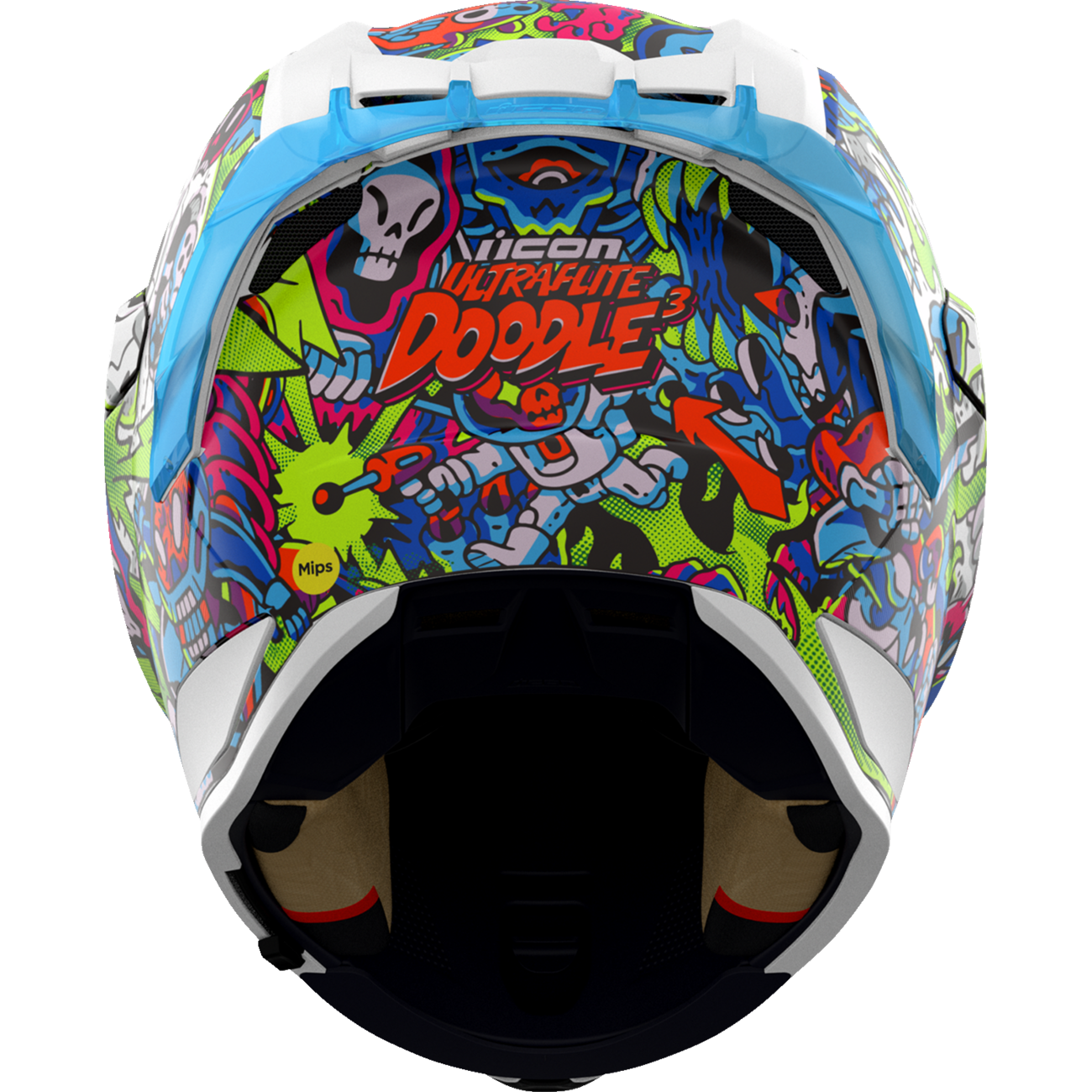 ICON Ultraflite Helmet - Doodle 3 - MIPS? - Blue - Medium 0101-18063