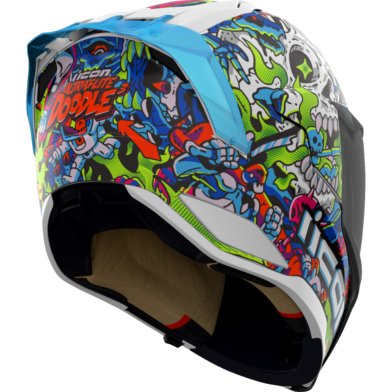 ICON Ultraflite Helmet - Doodle 3 - MIPS? - Blue - Medium 0101-18063