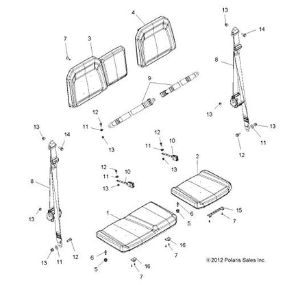Polaris Ranger Bottom Covering, 40, Black/White/Orange, Genuine OEM Part 2685572, Qty 1