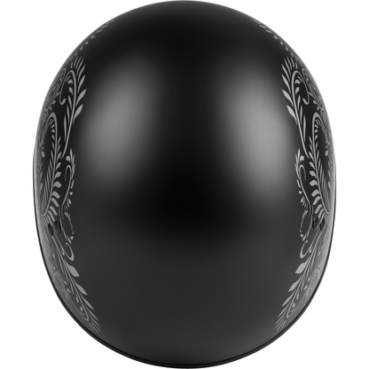 Hh 65 Half Helmet Rose Naked Matte Black/Silver Md