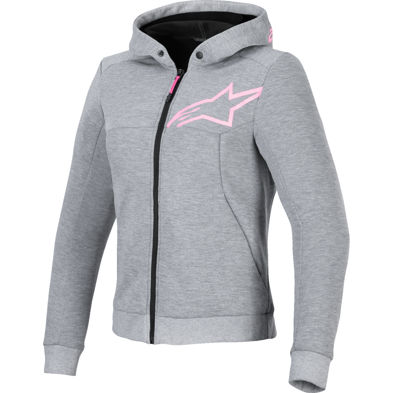ALPINESTARS Stella Chrome v2 Sport Hoodie - Heather Gray/Fluo Pink - Small 4210225-9197-S