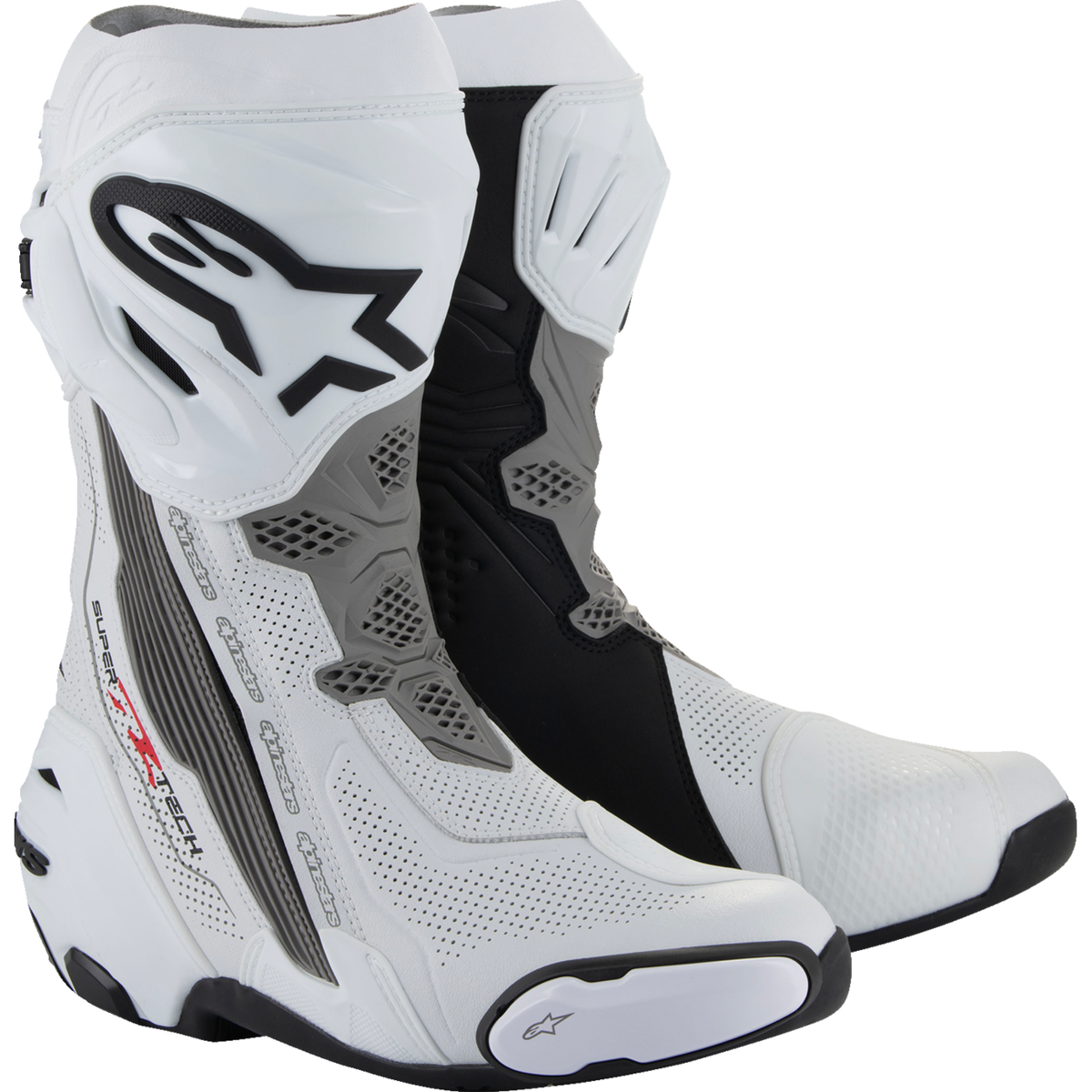 ALPINESTARS Supertech R Vented Boots - White/Gray/Black - US 12.5 / EU 48 2220121-2024-48