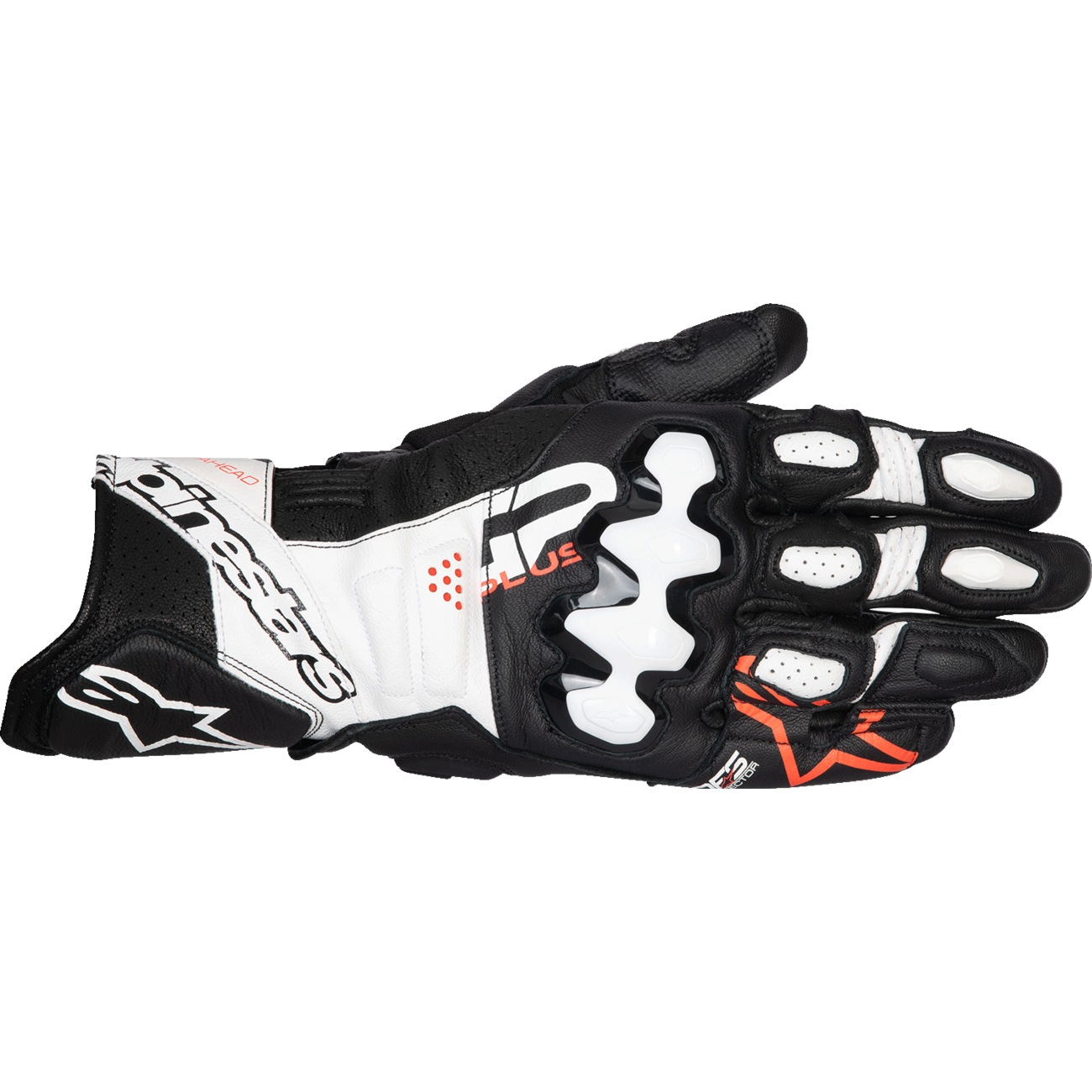 ALPINESTARS GP Plus R V3 Leather Gloves - Black/White/Fluo Red - 2XL 3550825-1231-2X