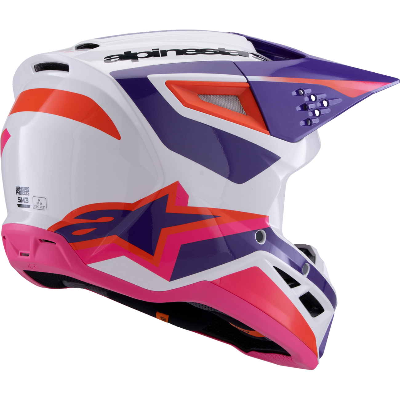 ALPINESTARS SM3 Helmet - Heat - Gloss White/Purple/Pink - XL 8301026-2052-XL
