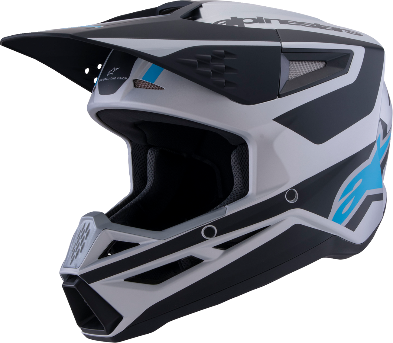 ALPINESTARS SM3 Helmet - Heat - Matte Silver/Blue/Black - Medium 8301026-1949-M
