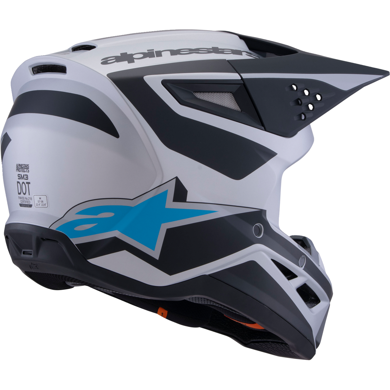 ALPINESTARS SM3 Helmet - Heat - Matte Silver/Blue/Black - Medium 8301026-1949-M