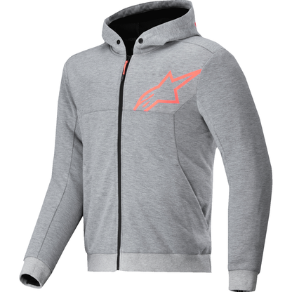 ALPINESTARS Chrome v2 Sport Hoodie - Heather Gray/Red Fluo - Large 4200325-9199-L
