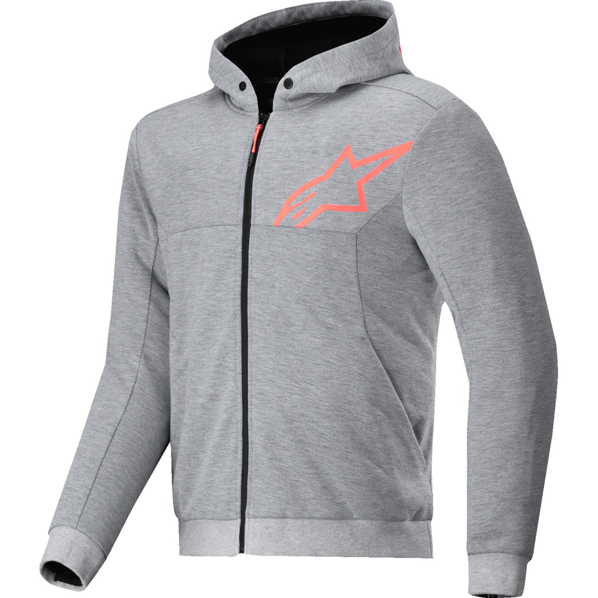 ALPINESTARS Chrome v2 Sport Hoodie - Heather Gray/Red Fluo - 2XL 4200325-9199-2XL