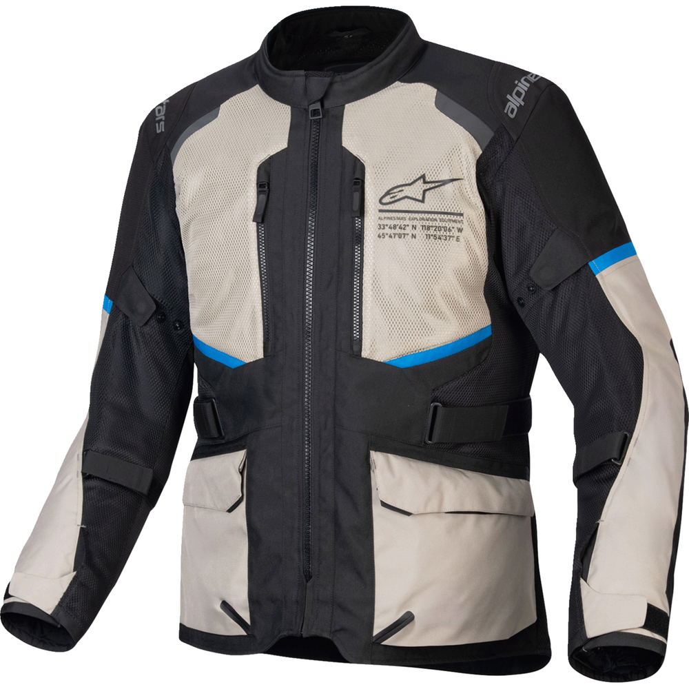 ALPINESTARS Andes Air Drystar? Jacket - Black/Laurel Gray/Bright Blue - Large 3207924-1479-L
