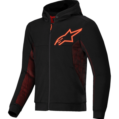 ALPINESTARS Chrome Air Sport Hoodie - Black/Red Fluo - Medium 4200425-1030-M