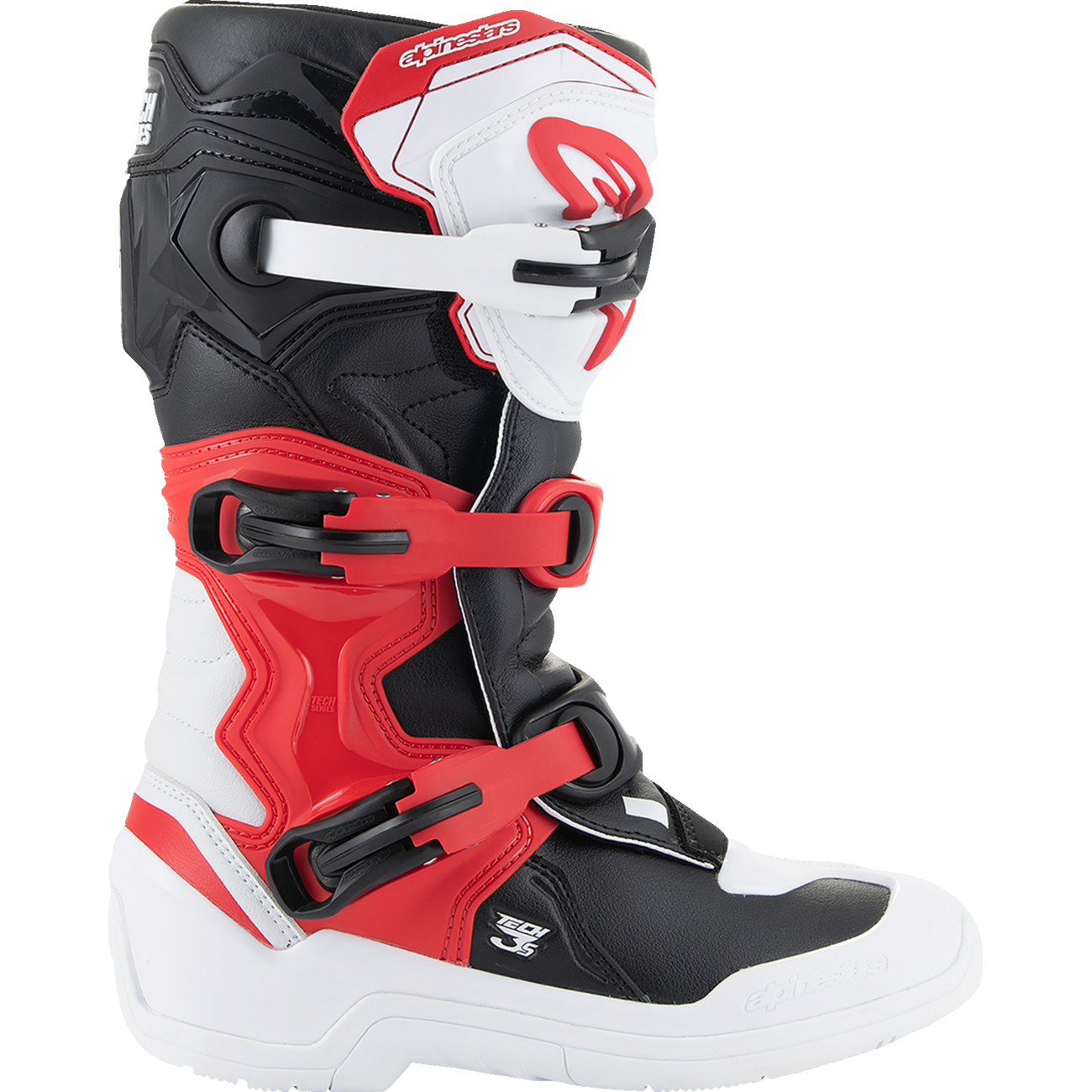 ALPINESTARS Youth Tech3S Boots - White/Black/Red - US 5 / EU 38 2014024-2030-5