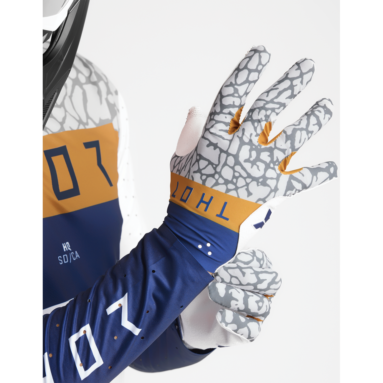 THOR Sportmode Bravo Gloves - Navy/Copper - XS 3330-8236