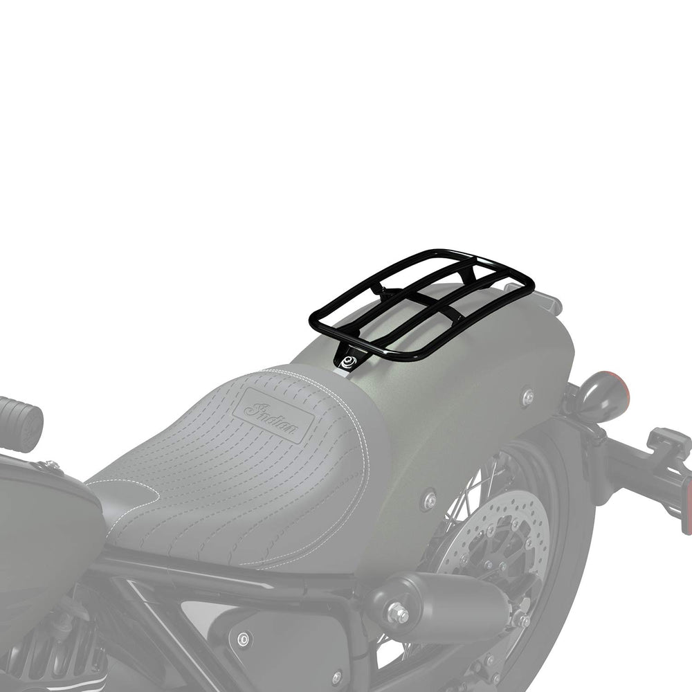 
                      
                        Indian Motorcycle Solo Rack for Chief, Luggage Storage Rack Supports Up to 7 Pounds, Tie-Down or Cargo Net Compatible, Rear Fender Mounted, includes Hardware, for Day Trips or Commuting - 2884672
                      
                    