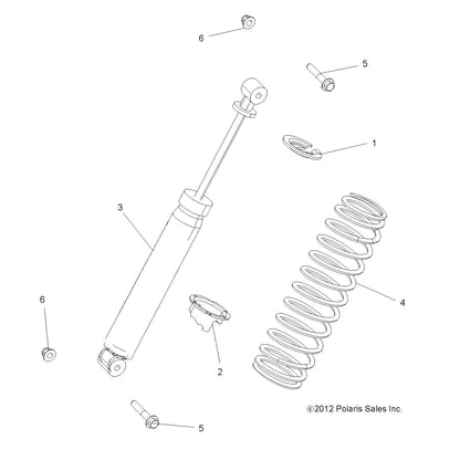 Polaris Ranger Rear Spring, Matte Black, Genuine OEM Part 7043937-458, Qty 1