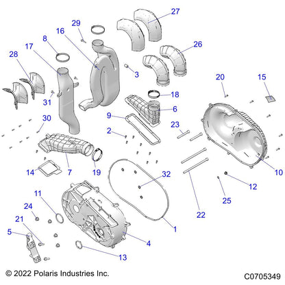 Polaris RZR Inlet Hose, Genuine OEM Part 5415215, Qty 1