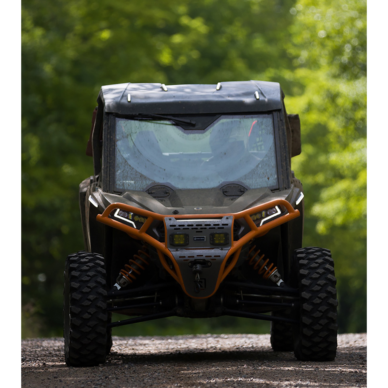 RAVEK Front Bumper/Skid Plate with Amber Lights - Orange - RZR XP 1000 64-317ORLA