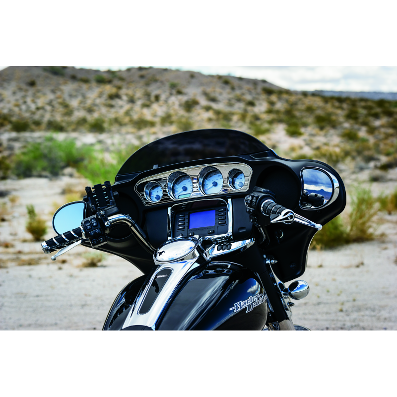 
                      
                        Kuryakyn Tri-Line Gauge Trim 14-Up Touring Models Chrome
                      
                    