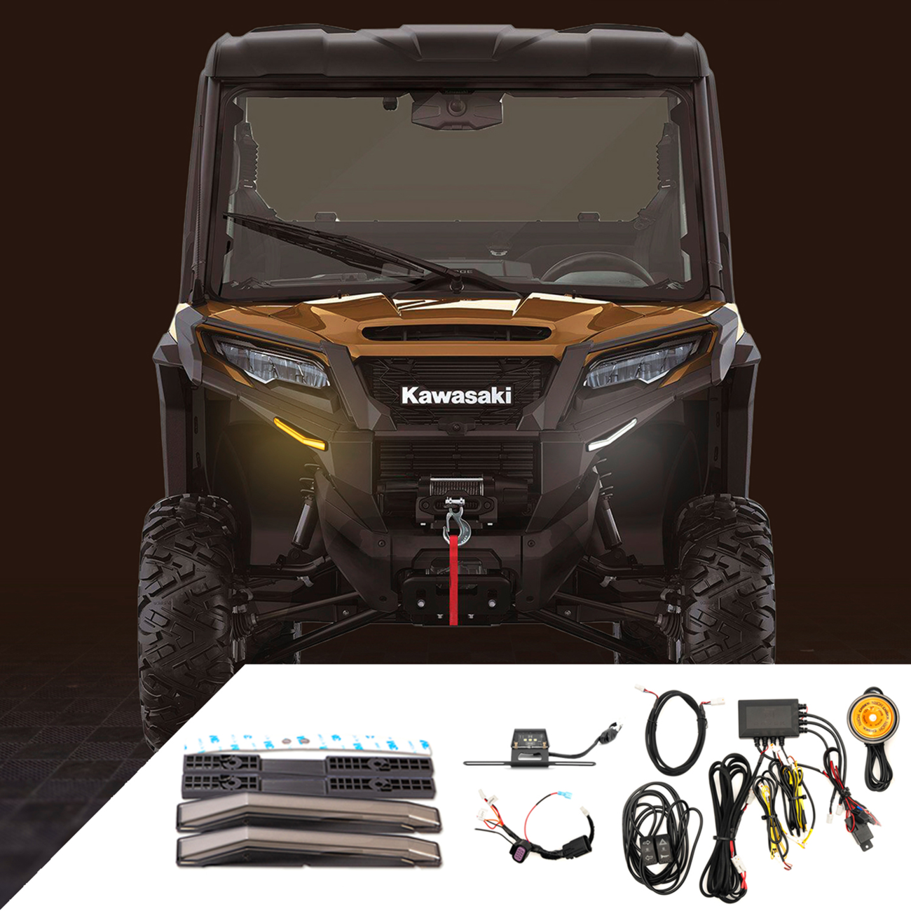 RAVEK Turn Signal Kit - Amber - White Running Light - KWF1000 Ridge 67-4001