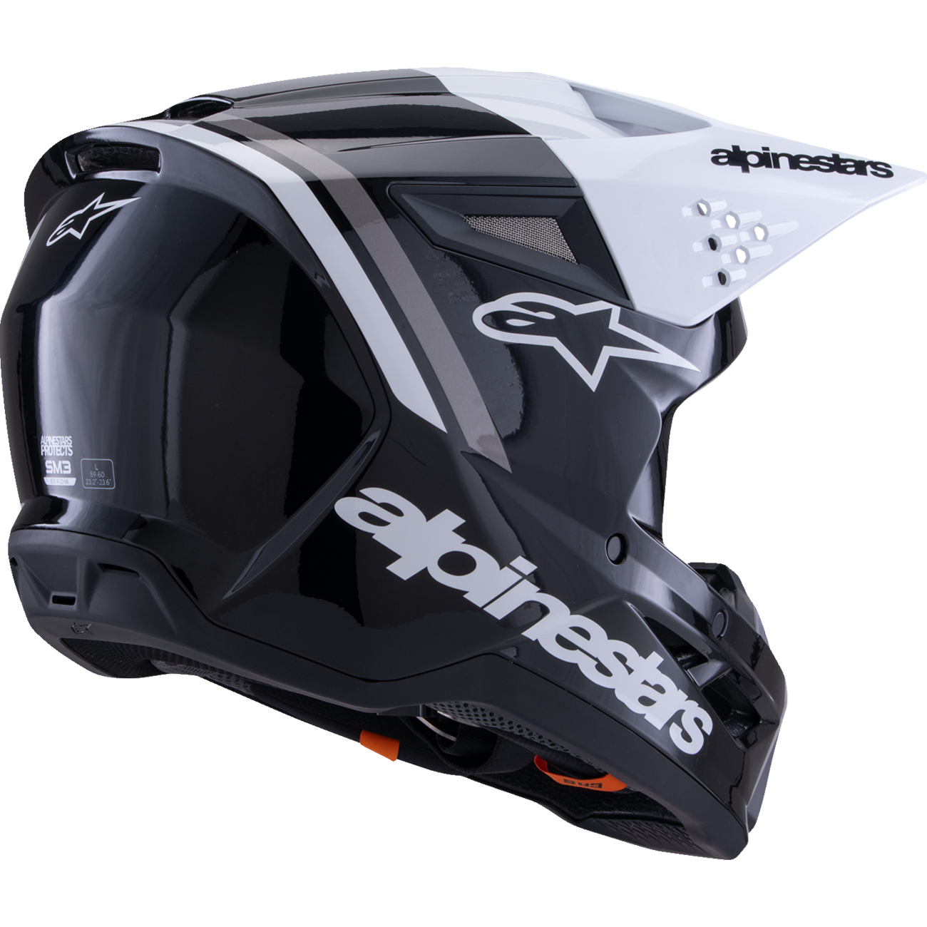 ALPINESTARS SM3 Helmet - Radium - Gloss Black/White/Gray - Small 8300826-1546-S
