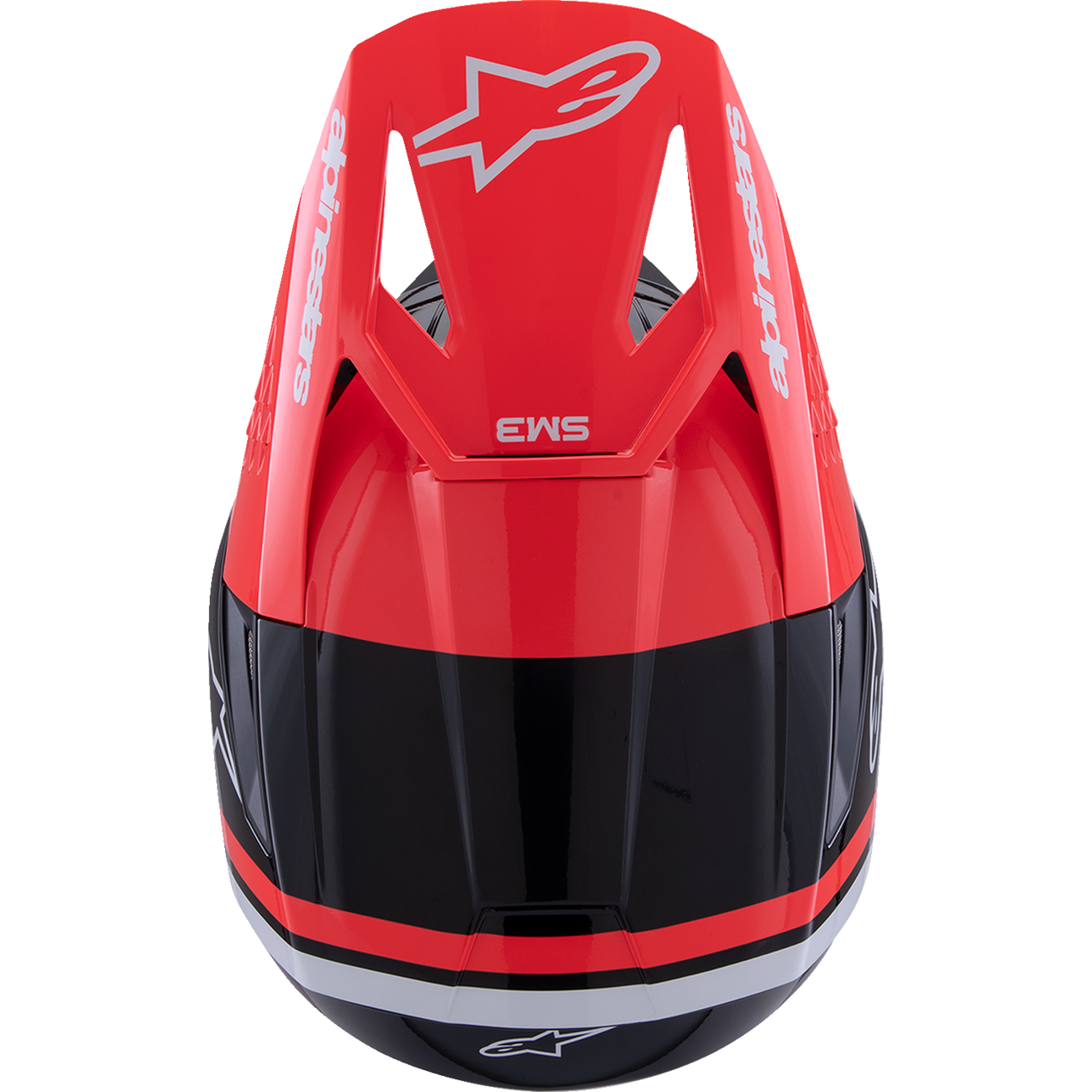 ALPINESTARS SM3 Helmet - Radium - Gloss Black/Red Fluo/White - Medium 8300826-1553-M
