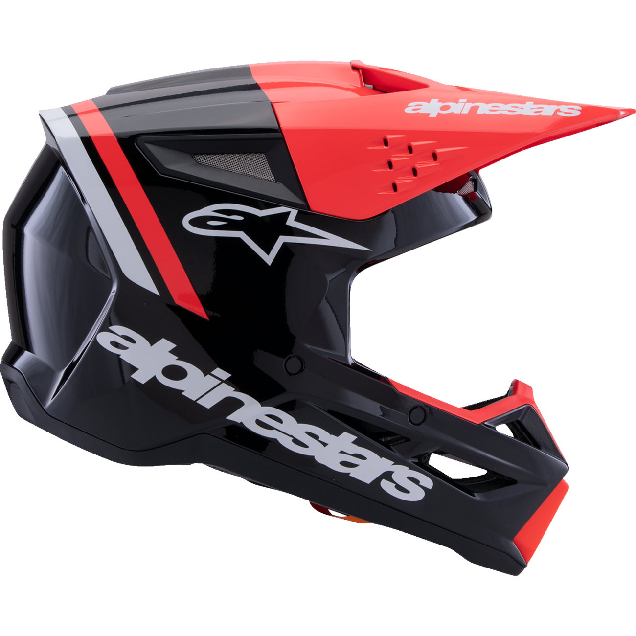 ALPINESTARS SM3 Helmet - Radium - Gloss Black/Red Fluo/White - Medium 8300826-1553-M