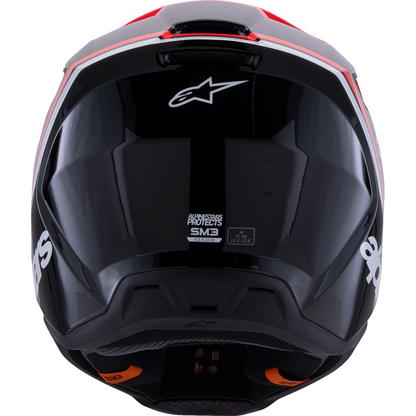 ALPINESTARS SM3 Helmet - Radium - Gloss Black/Red Fluo/White - Large 8300826-1553-L