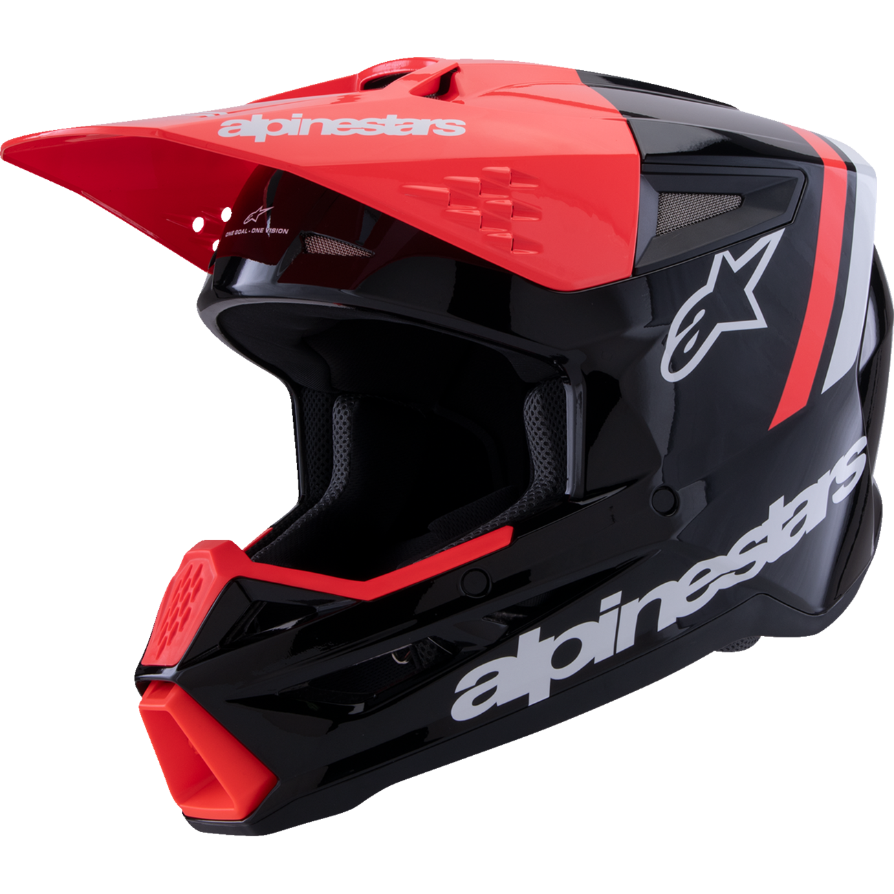 ALPINESTARS SM3 Helmet - Radium - Gloss Black/Red Fluo/White - 2XL 8300826-1553-XXL