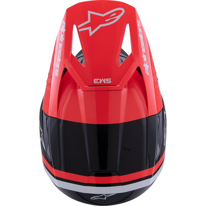 ALPINESTARS SM3 Helmet - Radium - Gloss Black/Red Fluo/White - 2XL 8300826-1553-XXL