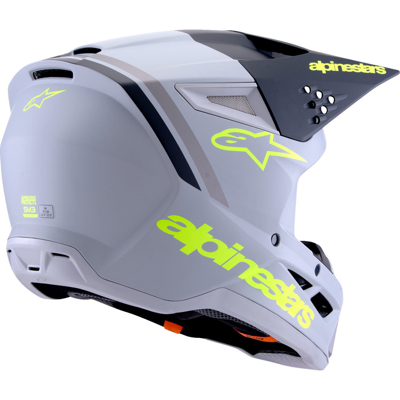 ALPINESTARS SM3 Helmet - Radium - Matte Gray/Black/Yellow Fluo - XS 8300826-9510-XS