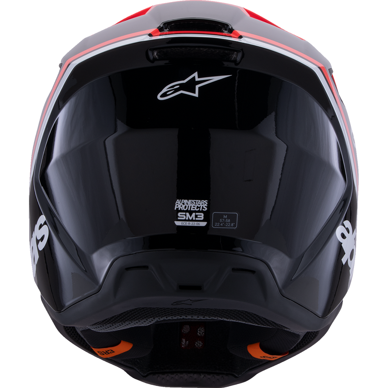 ALPINESTARS SM3 Helmet - Radium - Gloss Black/Red Fluo/White - 2XL 8300826-1553-XXL