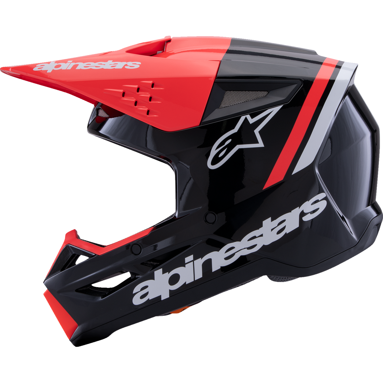 ALPINESTARS SM3 Helmet - Radium - Gloss Black/Red Fluo/White - 2XL 8300826-1553-XXL