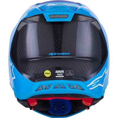 ALPINESTARS Supertech M10 Helmet - Flood - MIPS? - Blue/Black Carbon - Medium 8301023-7282-M