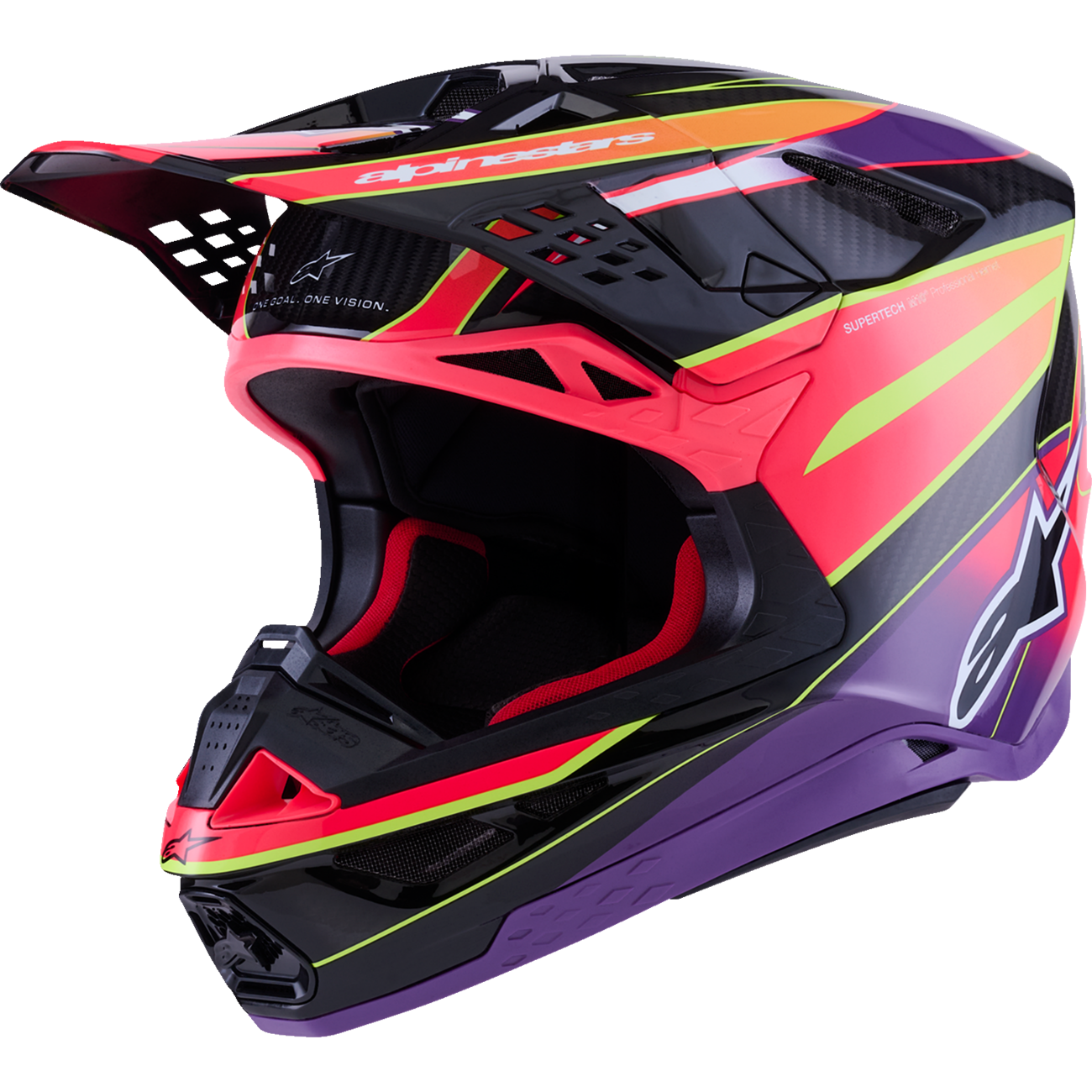 ALPINESTARS Supertech M10 Helmet - MIPS? - Era - Gloss Pink/Violet/Yellow Fluo - XS 8301223-3145-XS