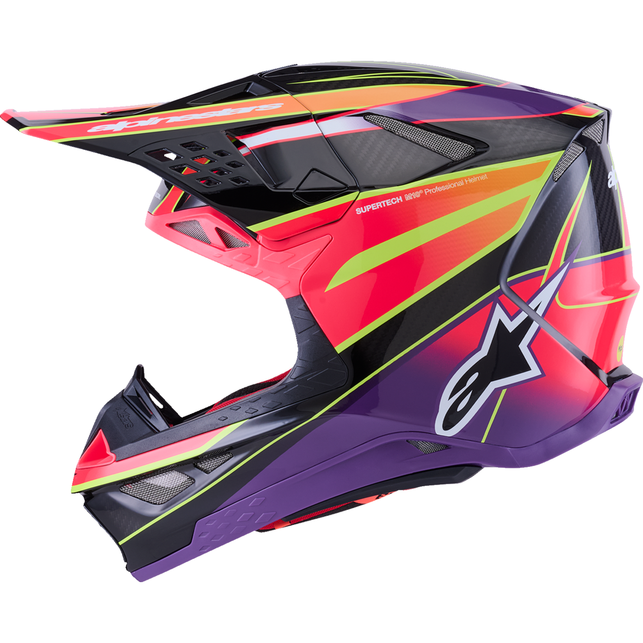 ALPINESTARS Supertech M10 Helmet - MIPS? - Era - Gloss Pink/Violet/Yellow Fluo - Medium 8301223-3145-M