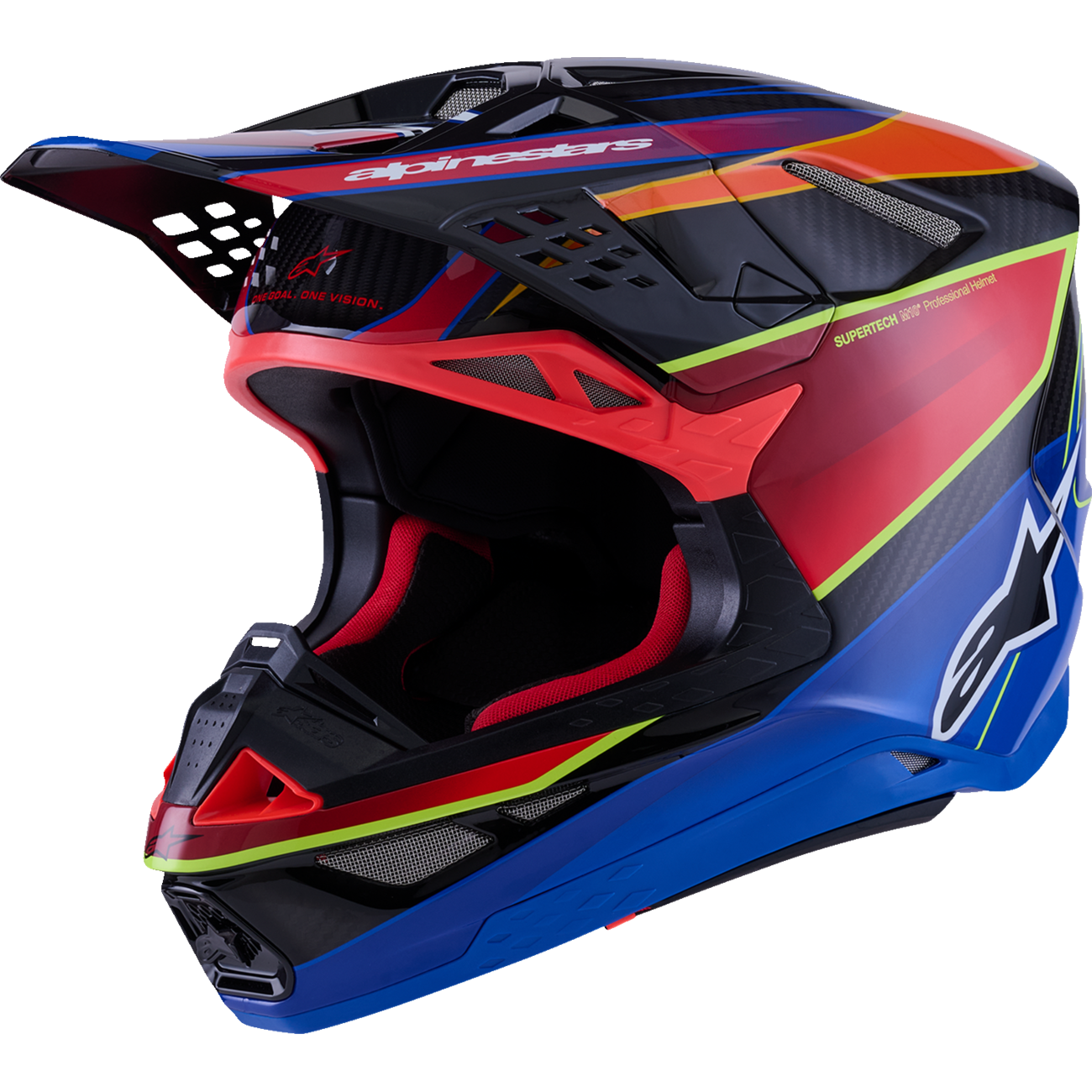 ALPINESTARS Supertech M10 Helmet - MIPS? - Era - Gloss Blue/Red/Yellow Fluo - XS 8301223-7356-XS