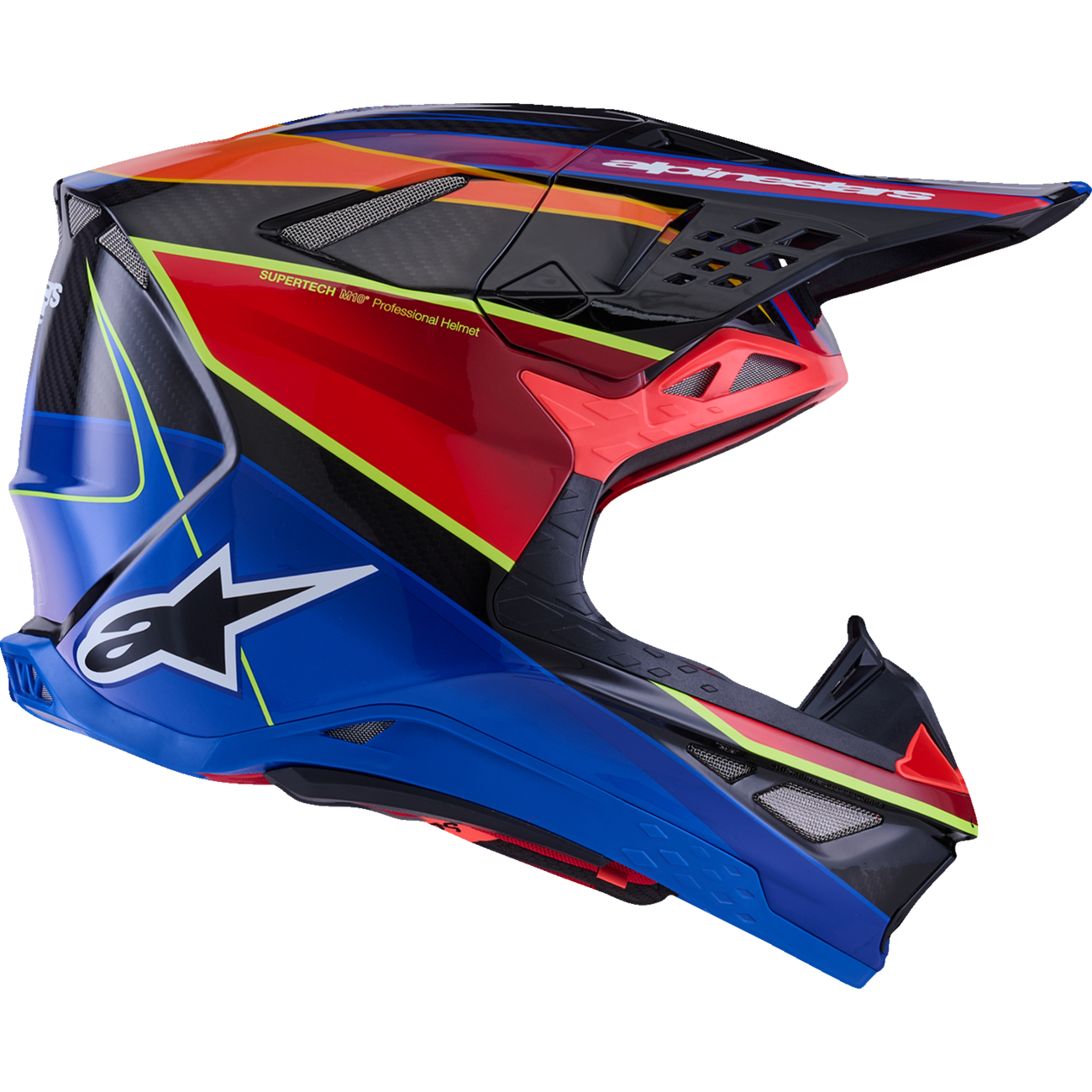 ALPINESTARS Supertech M10 Helmet - MIPS? - Era - Gloss Blue/Red/Yellow Fluo - XS 8301223-7356-XS