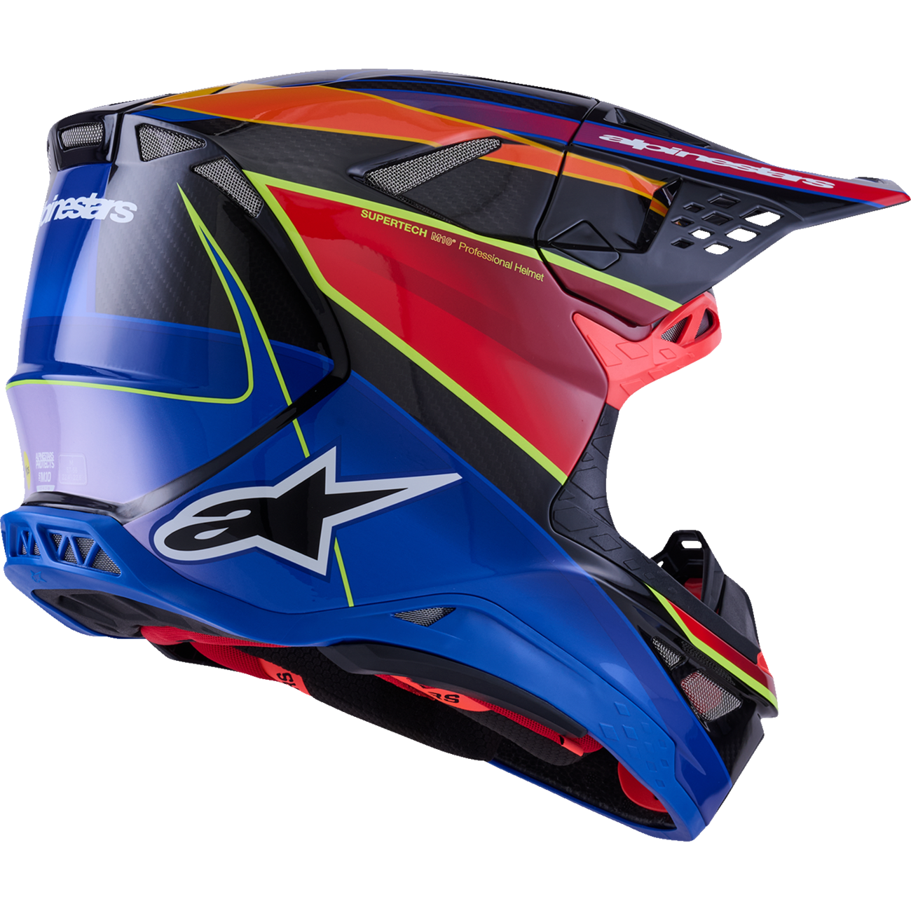 ALPINESTARS Supertech M10 Helmet - MIPS? - Era - Gloss Blue/Red/Yellow Fluo - XS 8301223-7356-XS