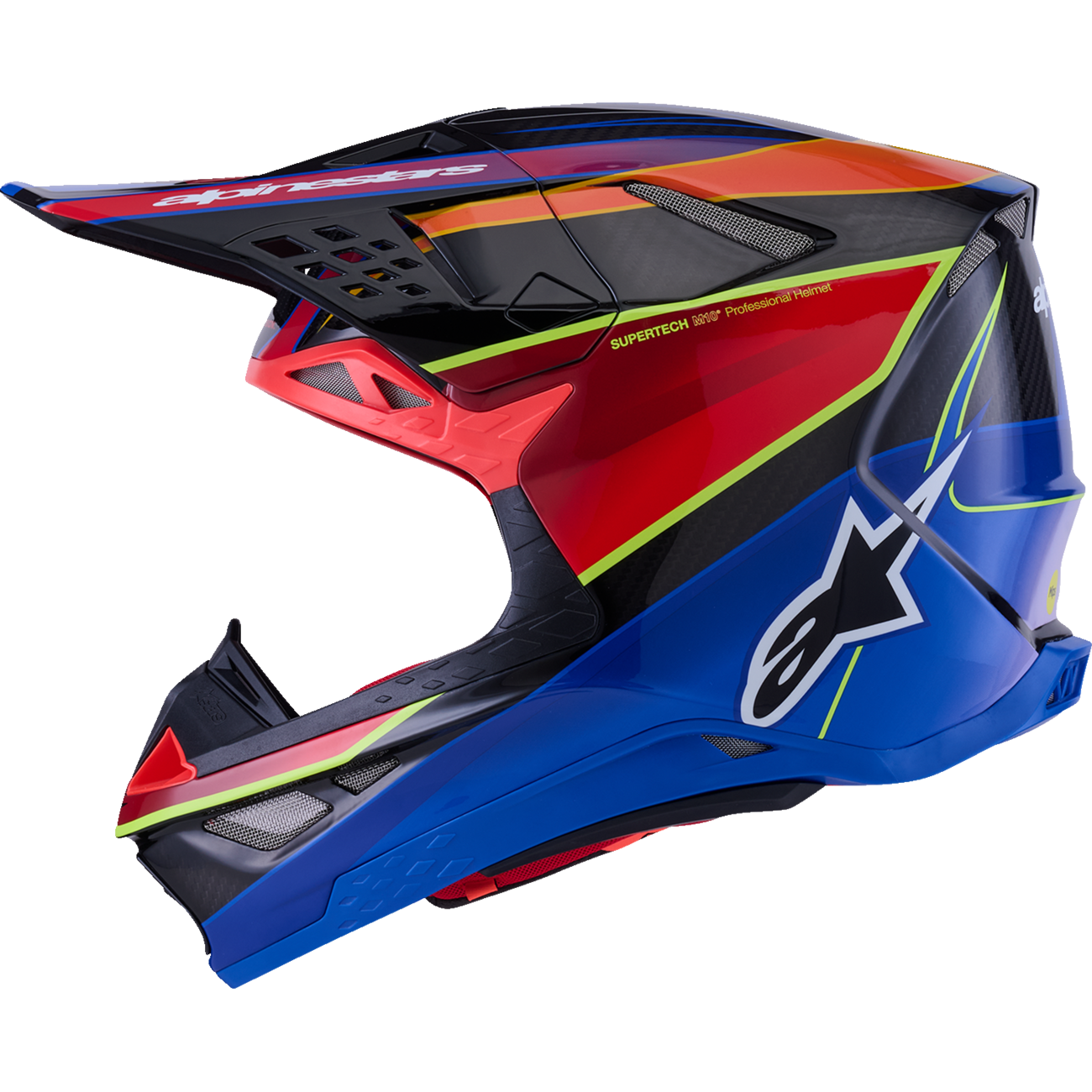 ALPINESTARS Supertech M10 Helmet - MIPS? - Era - Gloss Blue/Red/Yellow Fluo - XS 8301223-7356-XS
