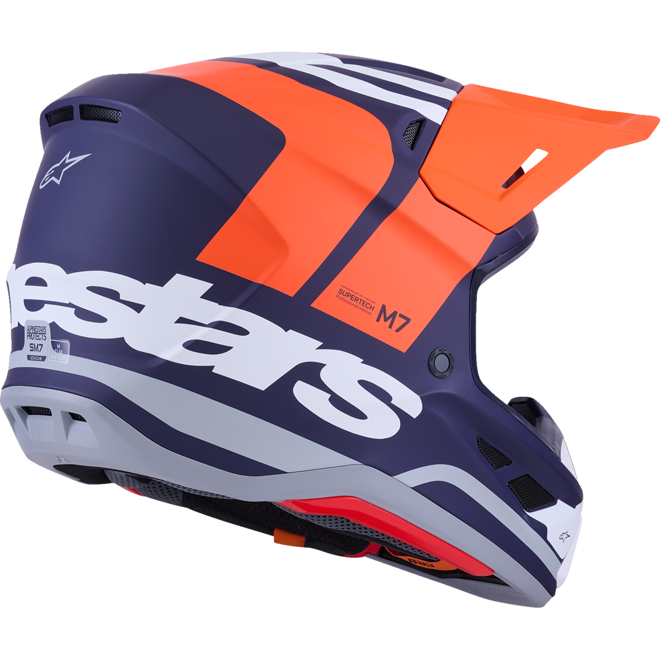 ALPINESTARS SM7 Helmet - Core - Matte Orange/Blue - XS 8301826-408-XS