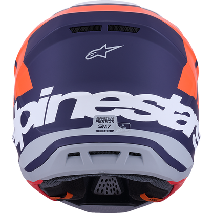 ALPINESTARS SM7 Helmet - Core - Matte Orange/Blue - Large 8301826-408-L