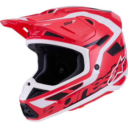 ALPINESTARS SM7 Helmet - Deed - Gloss Red/Black/White - Medium 8302426-3139-M