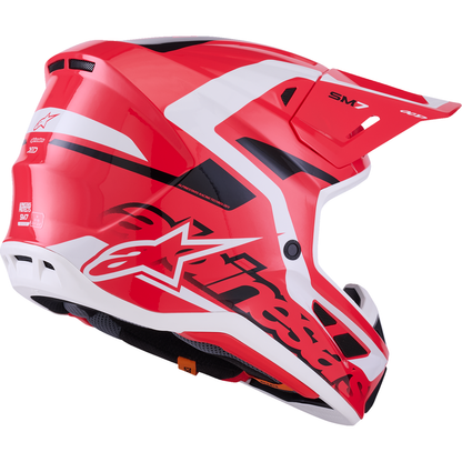 ALPINESTARS SM7 Helmet - Deed - Gloss Red/Black/White - Medium 8302426-3139-M