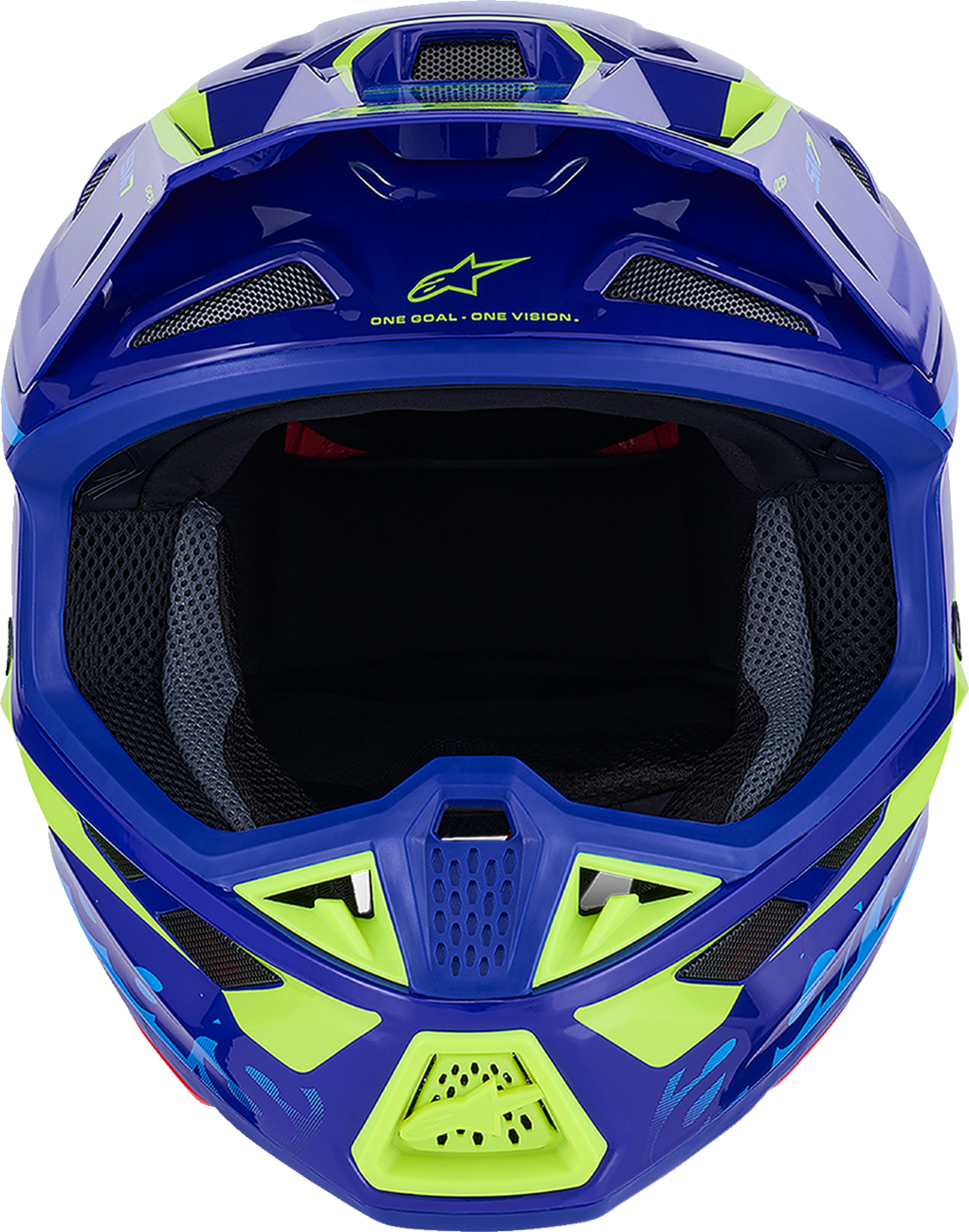 ALPINESTARS SM7 Helmet - Deed - Gloss Blue/Yellow Fluo - Small 8302426-7253-S