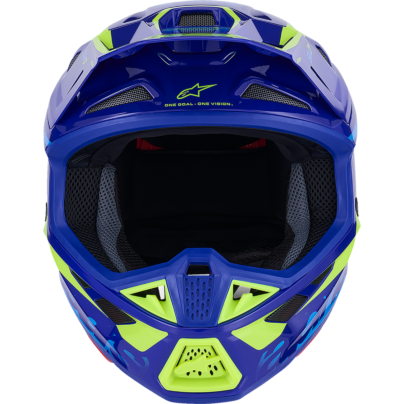ALPINESTARS SM7 Helmet - Deed - Gloss Blue/Yellow Fluo - Small 8302426-7253-S