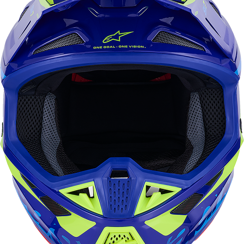 ALPINESTARS SM7 Helmet - Deed - Gloss Blue/Yellow Fluo - Medium 8302426-7253-M