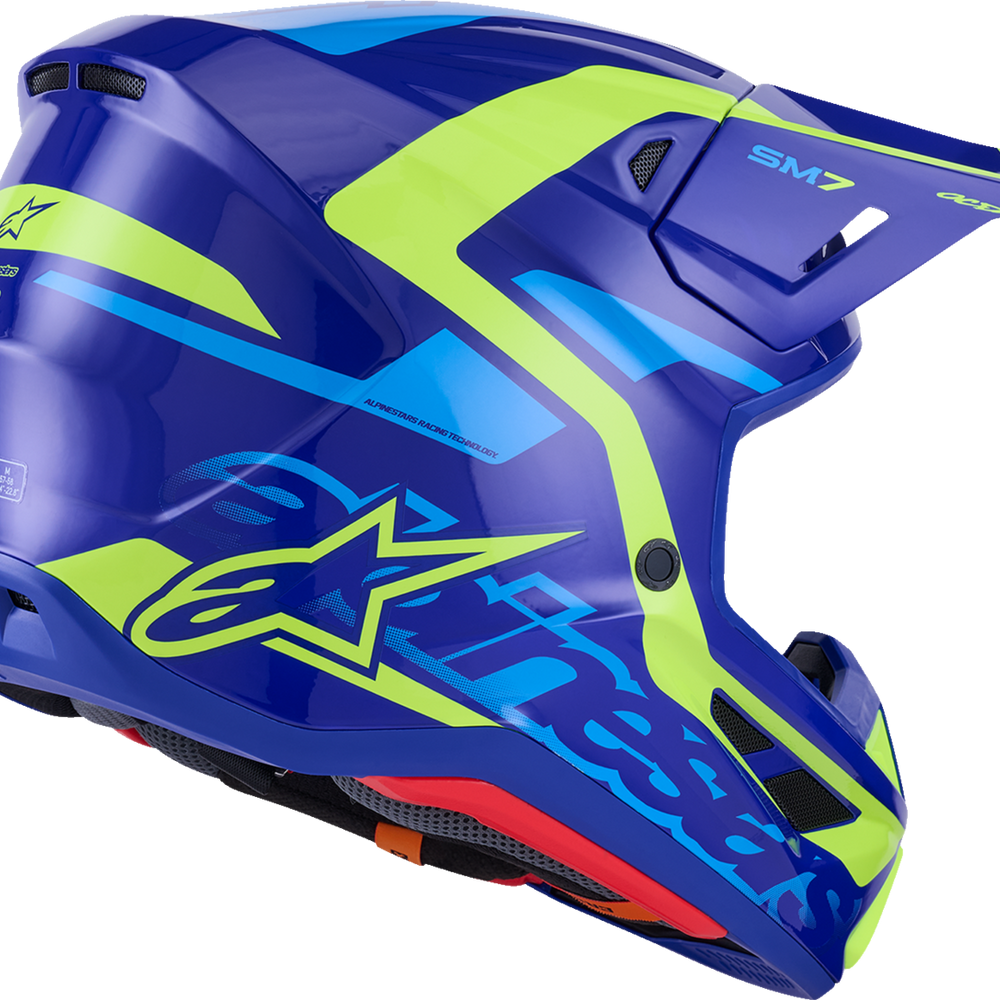 
                      
                        ALPINESTARS SM7 Helmet - Deed - Gloss Blue/Yellow Fluo - Medium 8302426-7253-M
                      
                    